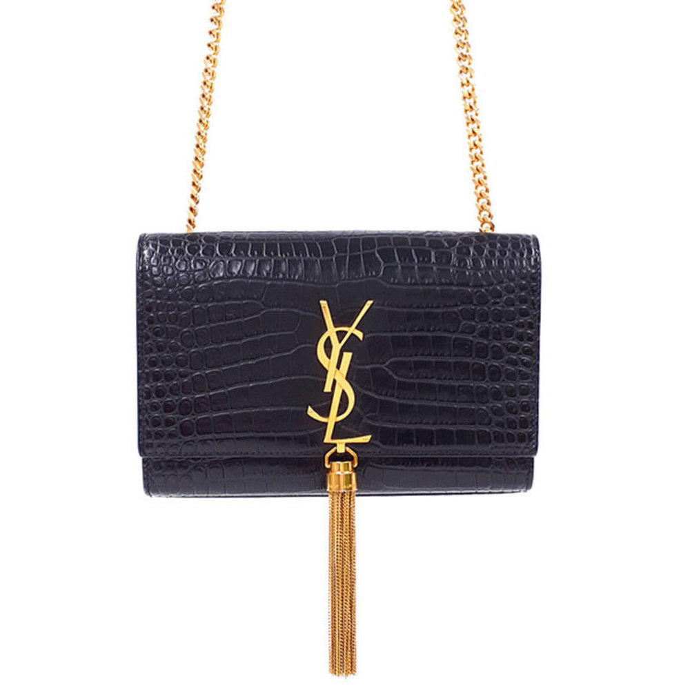 Saint Laurent Paris Logo Kate Chain Shoulder Bag Black
